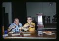 Frosty Hamilton and Wayne Hawk running bingo game. Mid-Valley Coin Club, Albany, Oregon, circa 1972