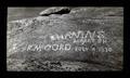 Carvings in stone left by pioneers at Independence Rock