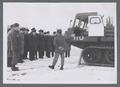 University of Alaska cadets with snow track display, circa 1962