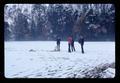 Students making snowman, Oregon State University, Corvallis, Oregon, 1977