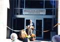 Henry Sayre speaking at the dedication of Cascades Hall