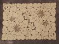 Tray Cover of off-white linen open-work leaf and vine design