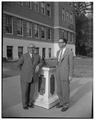 George A. Syriotis, editor of To Vima, (Athens, Greece newspaper) with an unidentified individual, May 1, 1952