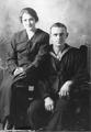 Wedding picture of Albert Henry Johnson and Hazel Merle Graves Johnson.  Albert came to Heceta Head in 1931 as third asst. keeper then returned in 1937 as second asst. keeper and stayed until transferred to Astoria 1943.