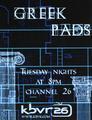 Flyer advertising "Greek Pads" television show, KBVR, circa 2000