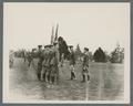 Commanding officer inspecting color guard, circa 1927