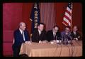 Acting President Roy Young, President Robert MacVicar, Board member, Jack Decius, and two others at Presidents Conference, Corvallis, Oregon, circa 1969