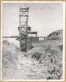 Seufert's Fish Wheel #6 at 5 Mile Rapids in 1895; used during flood periods. Photo April 1947