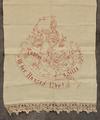 Tea Cloth of white linen with red embroidery