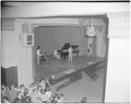 Three piece band performing at dance, MU Ballroom, circa 1955