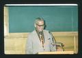 Wilbur Cooney speaking at Agriculture faculty meeting, Oregon State University, Corvallis, Oregon, September 1974