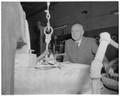 Professor of metallurgy William J. Kroll at zirconium plant in Albany, Oregon, January 1958