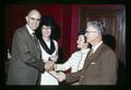 George Morris Robertson, Pollie Robertson, and others at Robertson reception, Oregon State University, Corvallis, Oregon, circa 1973