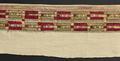 Textile Trim (from a woman's garment) of heavy-weight natural cotton with solid embroidered band