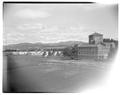 Men's dormitory grouping showing temporary dorms west of main dorm (Weatherford Hall), June 1948