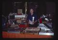 Bob Henderson with bourse table at coin show, Oregon, June 1977