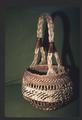 Siletz two-handle basket, artists Ida Bensel and Gladys Muschamp