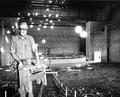 Construction worker at the LaSells Stewart Center