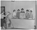 Home Economics majors presenting "Tea Time" program at Shepard Hall TV studios, 1961