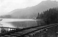 Railroad at edge of Odell Lake, Oregon