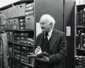 Linus Pauling with OSU Archivist Rolf Swensen in the Archives
