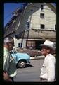 Dean Cooney and Al Oliver observing demolition of Horse Barn, Oregon State University, Corvallis, Oregon, May 1971