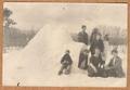 Igloo built by students and teacher Enid Bell in winter of 1915-16.More info on file