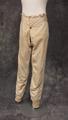 Man's drawers of ivory cotton with ribbed knit trim along leg side and ribbed knit cuffs at ankle