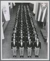 Men's Glee Club posing in the Memorial Union, 1957-1958