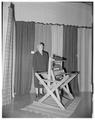 Joan Patterson's flax fabric display in the Memorial Union, October 27, 1953