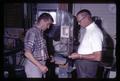 Jesse Harmond and Dr. White, ARS Entomology, using blower to separate male and female codling moths, Oregon State University, Corvallis, Oregon, circa 1965