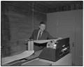 Dr. H. R. Vinyard, Associate Professor of Physics, with OSC seismograph, January 1953