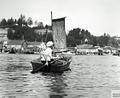 Boy in Yaquina Bay, Newport, Oregon