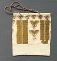 Handbag (re-purposed from the sleeve trim from a woman's garment) of heavy-weight natural cotton
