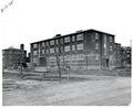 Image of the construction of Sackett Hall, circa 1948