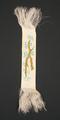 Bookmark of white silk with an embroidered pine tree branch