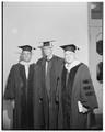 President Strand with faculty members on commencement day, June 1956