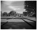 View looking straight at Memorial Union entrance from quad, 1961