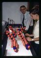 Virgil Freed explaining molecular model to JESSI students, Oregon State University, Corvallis, Oregon, June 1970