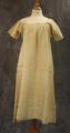 Nightgown of natural linen with subtle small stripes of brown fiber