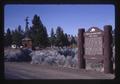 Fort Rock sign and old windmill, Fort Rock, Oregon, 1970