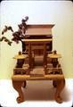 Shinto shrine, carved, unpainted, 17 x 12 inches