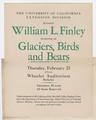 Advertisement for "Glaciers, birds and bears" lecture