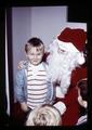 Fred Zwahlen's son meeting Santa Claus, Corvallis, Oregon, December 1971