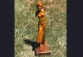 Wood statue--1930s woman--sugar pine/walnut base--whittled with jack knife