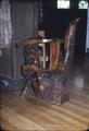 Mahogany chair in lodge lobby (flash failure)