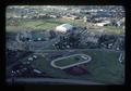 Aerial view of Parker Stadium, Gill Coliseum, and track, Oregon State University, Corvallis, Oregon, 1975