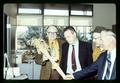 Robert W. Henderson, Warren Kronstad, Tom Jackson, and Norman Borlaug holding Hyslop wheat, Oregon State University, Corvallis, Oregon, February 11, 1971