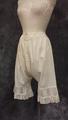 French open drawers of ivory cotton with drawstring waistband