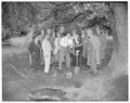 Alumni of class of 1928 digging up class prophecies, Spring 1953